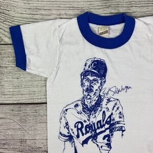 Vintage 1980s Kansas City Royals Bret Saberhagen Baseball T-shirt